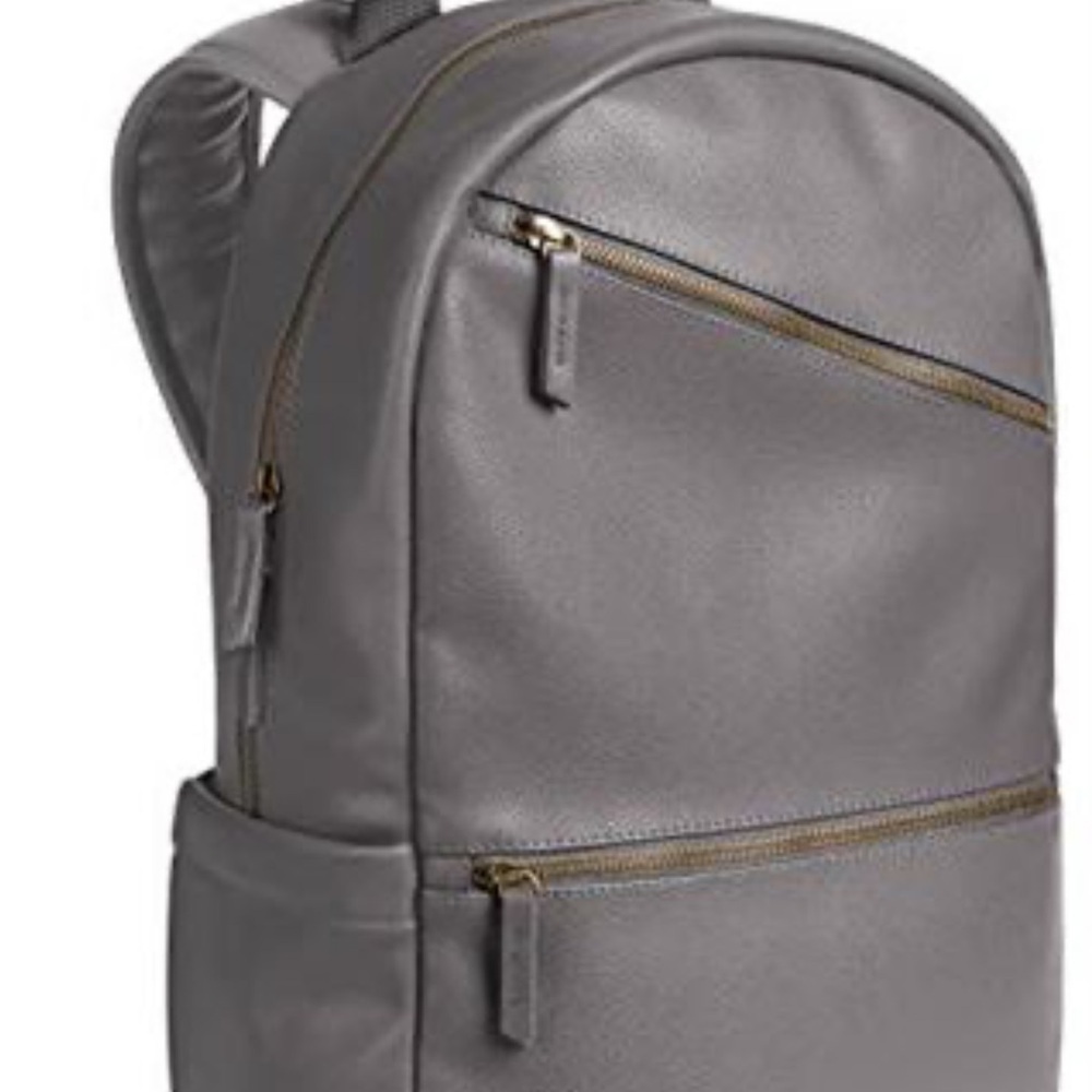 Simple Modern Medium Vegan Leather Backpack for Women & Men Gray 17”